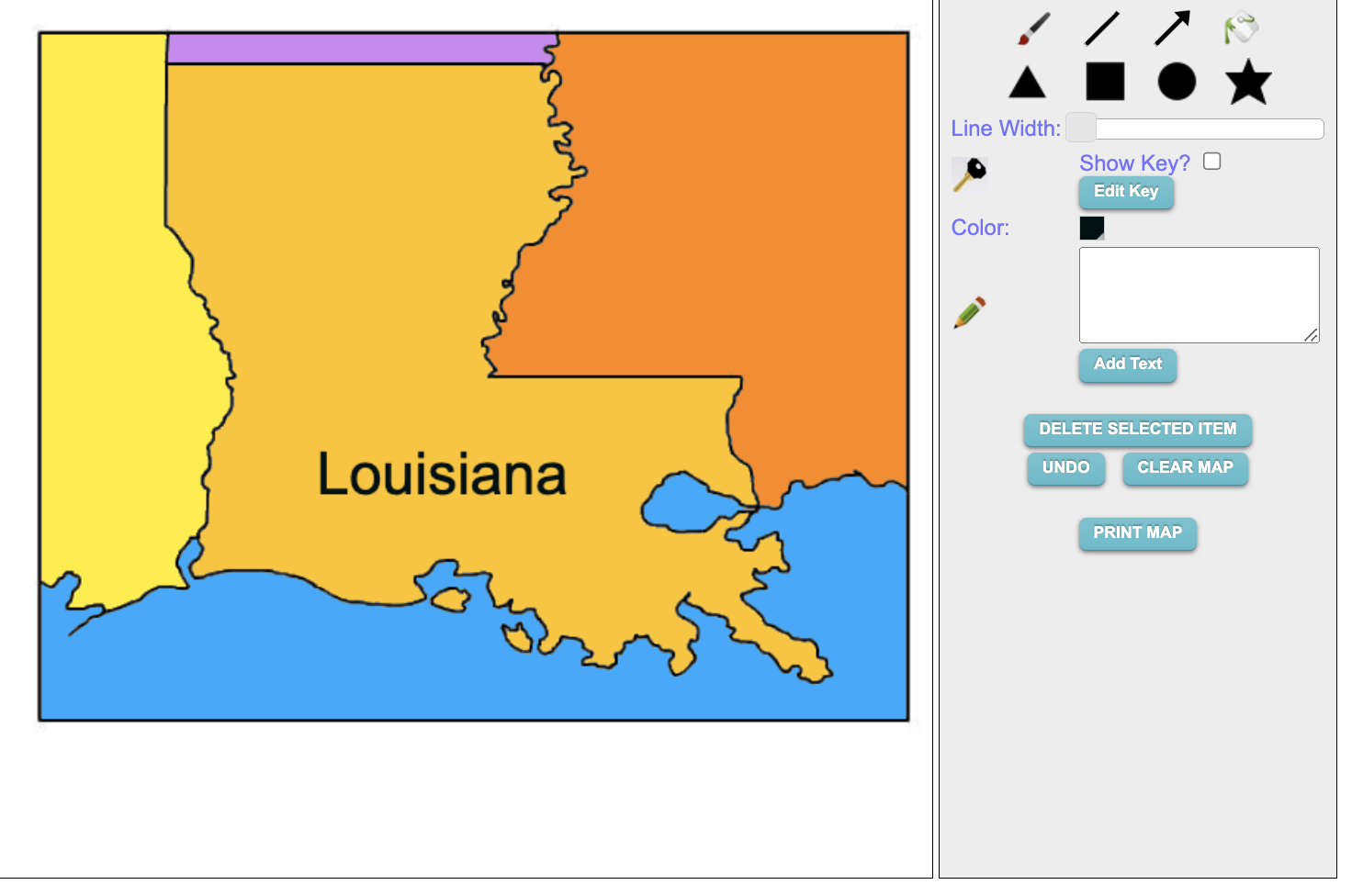 Make your Own Louisiana Map Online